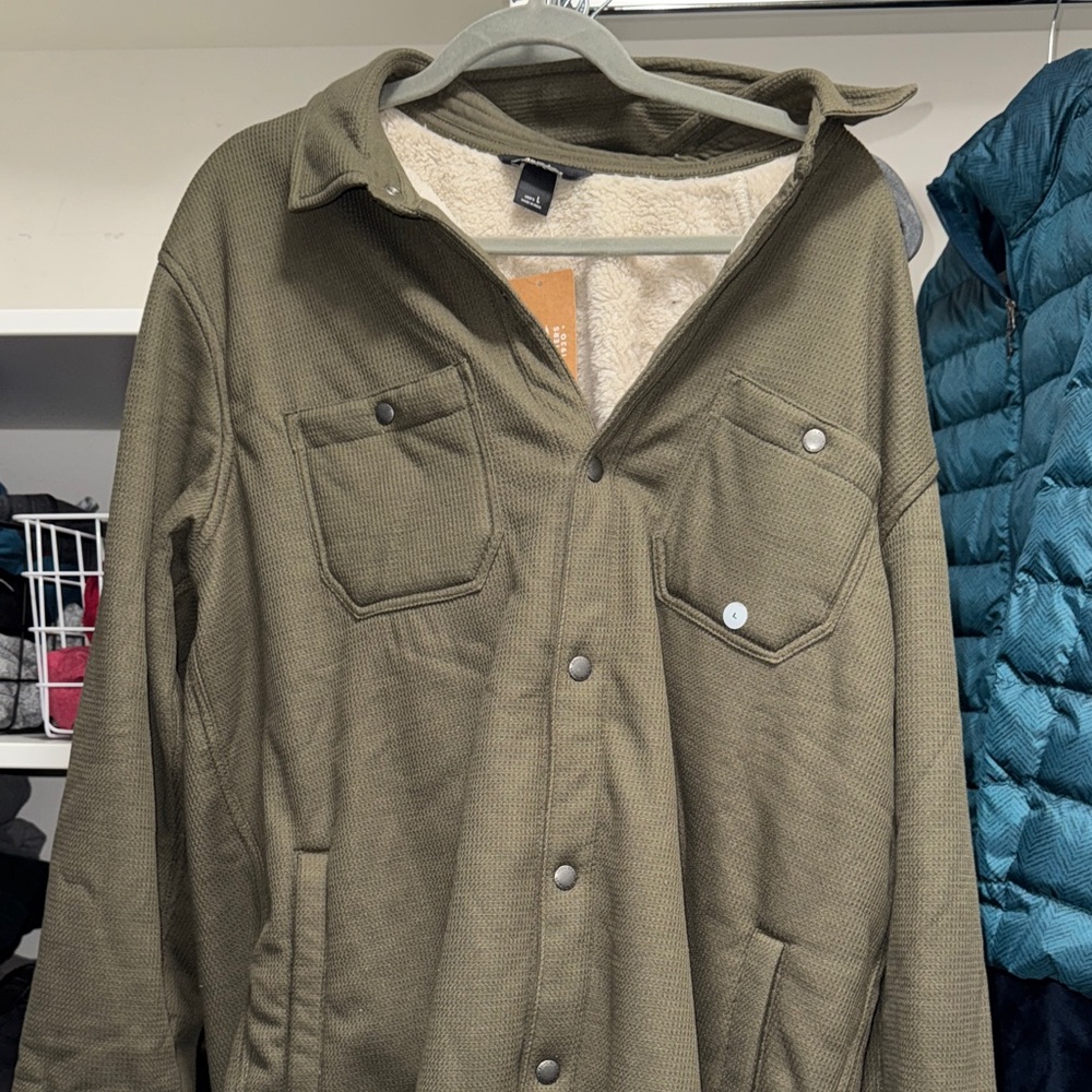 Eddie Bauer Men's Army Green Shirt Jacket